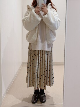 「one after another NICE CLAUP（ワンアフターアナザーナイスクラップ）のアイテム（ブルゾン）」を使った、ねるさん（レディース・153cm）の秋コーディネート
