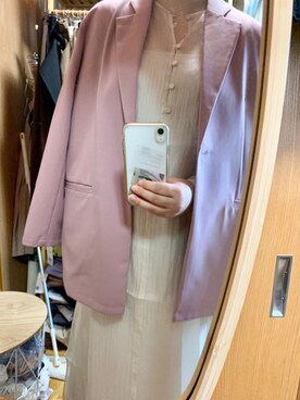 テーラードジャケット ピンク系 を使った ロングワンピース の人気ファッションコーディネート Wear
