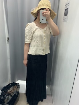 「one after another NICE CLAUP（ワンアフターアナザーナイスクラップ）のアイテム（帽子）」を使った、ねるさん（レディース・153cm）の夏コーディネート