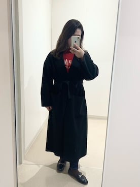 「GRL（グレイル）のリバーロングコート（その他アウター）」を使った、ねるさん（レディース・153cm）の秋コーディネート