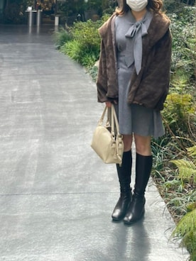 「JILL STUART（ジルスチュアート）のアイテム（トートバッグ）」を使った、ねるさん（レディース・153cm）の冬コーディネート