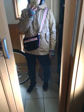 「NIKE(ナイキ)のアイテム(ショルダーバッグ)」を使った、Mriさん(レディース・155cm)の冬コーディネート