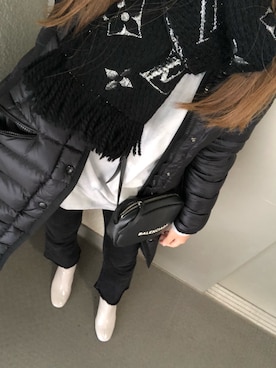 Moncler Hermine フード付きロングダウンコートを使った人気ファッションコーディネート Wear