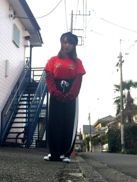 「オルチャンファッション」｜「アイテム（ハンチング/ベレー帽）」を使った、秋田麻柚子さん（レディース・161cm）の冬コーディネート