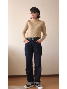「STUDIOUS（ステュディオス）のアイテム（帽子）」を使った、も も かさん（レディース・157cm）の秋コーディネート