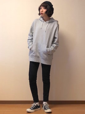 「STUDIOUS（ステュディオス）のアイテム（帽子）」を使った、も も かさん（レディース・157cm）の冬コーディネート