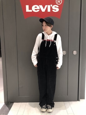 「SILVER TAB（シルバータブ）のアイテム（オールインワン・サロペット）」を使った、も も かさん（レディース・157cm）の秋コーディネート