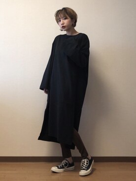 「シンプルおしゃれが好き」｜「アイテム（ライダースジャケット）」を使った、も も かさん（レディース・157cm）の秋コーディネート