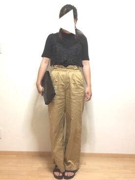 「H&M DIVIDED（エイチアンドエム　ディヴァイデッド）のアイテム（バッグ）」を使った、PECOさん（レディース・158cm）の夏コーディネート