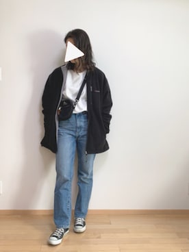 「CONVERSE（コンバース）のアイテム（その他アウター）」を使った、PECOさん（レディース・158cm）の春コーディネート