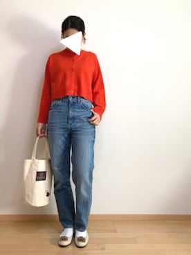「オレンジトップス」｜PECOさん（レディース・158cm）の春コーディネート