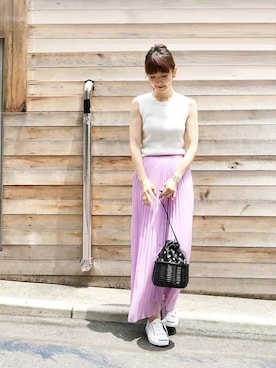 「NANO universe（ナノユニバース）のアイテム（タンクトップ）」を使った、nano・universe webeditorさん（レディース・162cm）の夏コーディネート