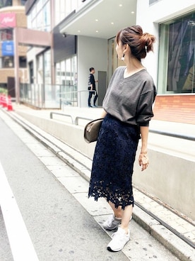 「Vネック」｜nano・universe webeditorさん（レディース・162cm）の秋コーディネート