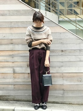 「maison-vincent（メゾンヴァンサン）のアイテム」を使った、nano・universe webeditorさん（レディース・162cm）の秋コーディネート