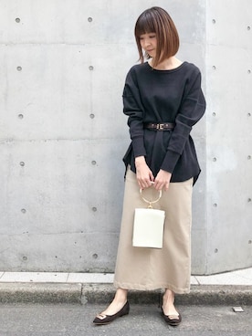 「maison-vincent（メゾンヴァンサン）のアイテム」を使った、nano・universe webeditorさん（レディース・162cm）の冬コーディネート