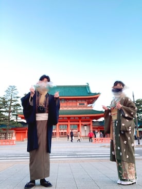 「平安神宮」｜まさん（メンズ・173cm）の冬コーディネート