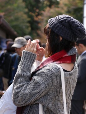 「5（ファイブ）のアイテム（帽子）」を使った、fangさん（レディース・160cm）の冬コーディネート