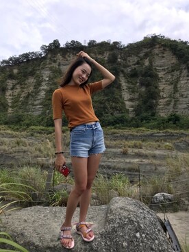 「NET（ネット）のアイテム（パンツ）」を使った、fangさん（レディース・160cm）の夏コーディネート