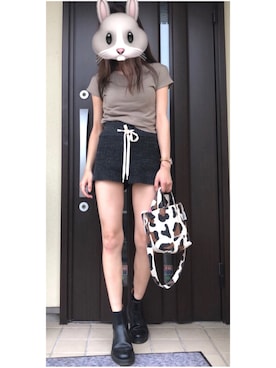 「らくちん」｜「アイテム（ブーツ）」を使った、Patachanさん（レディース・155cm）の夏コーディネート
