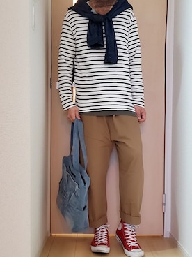 「antiqua」｜「アイテム（デニムジャケット）」を使った、KSKさん（メンズ・169cm）の春コーディネート