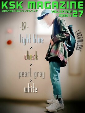 「neos（ネオス）の【neos -addictive design-】オーバーシルエット 起毛 チェックシャツ コート（シャツ/ブラウス、グリーン系）」を使った、KSKさん（メンズ・169cm）の春コーディネート