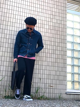 「VANS（バンズ）のVANS ヴァンズ OLD SKOOL オールドスクール VN0A38G1QSU SCARAB/T.WHT（スニーカー）」を使った、T.Oさん（メンズ・168cm・20代）の春コーディネート