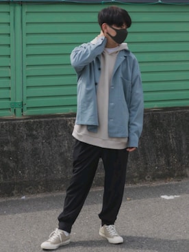 「EMMA  CLOTHES」｜「アイテム（カバーオール）」を使った、thenさん（メンズ・170cm）の春コーディネート