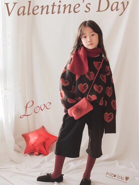 「アイテム（モカシン/デッキシューズ）」を使った、森屿雨乔さん（キッズ・130cm）の冬コーディネート