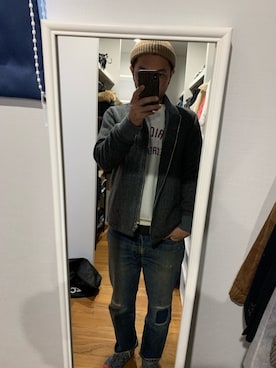 「アイテム（ブルゾン）」を使った、MAYBE TOMORROWさん（メンズ・172cm・40代）の冬コーディネート