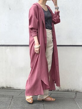 「URBAN RESEARCH DOORS（アーバンリサーチドアーズ）のハイライズデニムパンツ（デニムパンツ）」を使った、ホンダ マユさん（レディース・152cm）の夏コーディネート