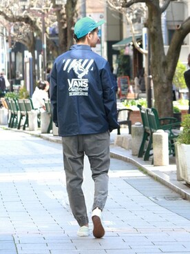 「VANS（バンズ）のアイテム（ジャケット/アウター）」を使った、enoさん（メンズ・174cm）の春コーディネート