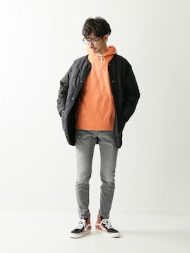 「schott（ショット）のアイテム（モッズコート）」を使った、enoさん（メンズ・174cm）の冬コーディネート
