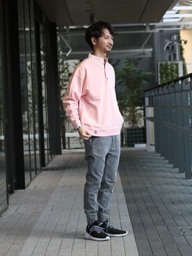 「CHUMS（チャムス）のアイテム（スウェット）」を使った、enoさん（メンズ・174cm）の冬コーディネート