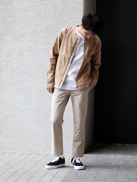 「JOURNAL STANDARD relume（ジャーナルスタンダード　レリューム）のアイテム（ライダースジャケット）」を使った、enoさん（メンズ・174cm）の春コーディネート