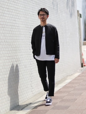 「JOURNAL STANDARD relume（ジャーナルスタンダード　レリューム）のアイテム（ライダースジャケット）」を使った、enoさん（メンズ・174cm）の春コーディネート
