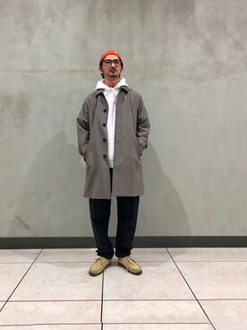 「JOURNAL STANDARD relume（ジャーナルスタンダード　レリューム）のアイテム（ニットキャップ/ビーニー）」を使った、enoさん（メンズ・174cm）の冬コーディネート