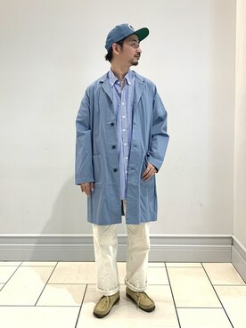 「JOURNAL STANDARD relume（ジャーナルスタンダード　レリューム）のアイテム（ステンカラーコート）」を使った、enoさん（メンズ・174cm）の春コーディネート