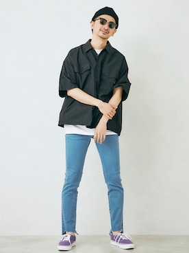 「JOURNAL STANDARD relume（ジャーナルスタンダード　レリューム）のアイテム（ニットキャップ/ビーニー）」を使った、enoさん（メンズ・174cm）の春コーディネート