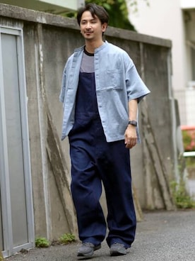「SMITH'S（スミス）のアイテム（サロペット/オーバーオール）」を使った、enoさん（メンズ・174cm）の夏コーディネート