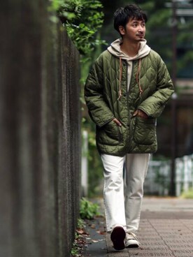 「JOURNAL STANDARD relume（ジャーナルスタンダード　レリューム）のアイテム（ミリタリージャケット）」を使った、enoさん（メンズ・174cm）の秋コーディネート