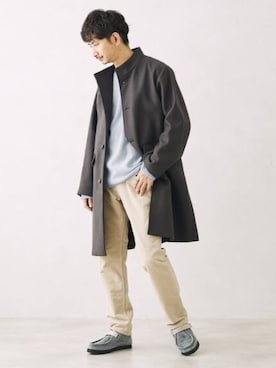 「JOURNAL STANDARD relume（ジャーナルスタンダード　レリューム）のアイテム（チェスターコート）」を使った、enoさん（メンズ・174cm）の冬コーディネート