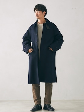 「JOURNAL STANDARD relume（ジャーナルスタンダード　レリューム）のアイテム（ステンカラーコート）」を使った、enoさん（メンズ・174cm）の秋コーディネート