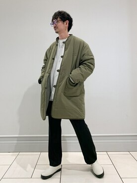 「JOURNAL STANDARD relume（ジャーナルスタンダード　レリューム）のアイテム（ミリタリージャケット）」を使った、enoさん（メンズ・174cm）の冬コーディネート