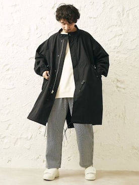「JOURNAL STANDARD relume（ジャーナルスタンダード　レリューム）のアイテム（モッズコート）」を使った、enoさん（メンズ・174cm）の冬コーディネート