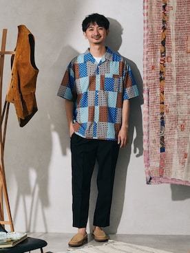 「JOURNAL STANDARD relume（ジャーナルスタンダード　レリューム）のアイテム（セットアップ）」を使った、enoさん（メンズ・174cm）の春コーディネート