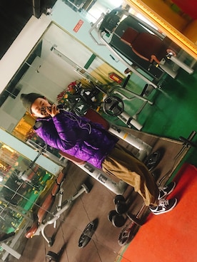 「MADNESSのアイテム（帽子）」を使った、我是郑大臧天朔さん（レディース・165cm）の冬コーディネート