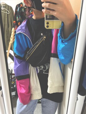 「ROLLING CRADLE（ローリングクレイドル）のアイテム（Tシャツ/カットソー）」を使った、ュィさん（レディース・157cm）の春コーディネート