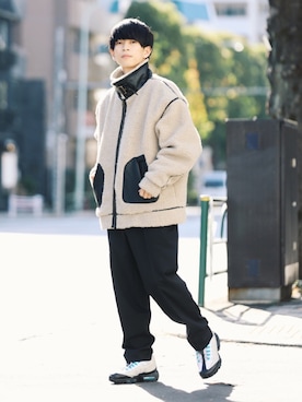 「kutir（クティール）のアイテム（その他アウター）」を使った、斉藤慎也さん（メンズ・170cm）の冬コーディネート