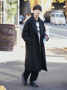 「LEVENDIS（レベンディス）のアイテム」を使った、斉藤慎也さん（メンズ・170cm）の冬コーディネート