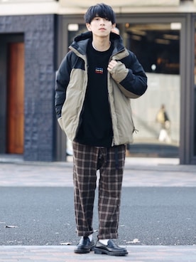 「RAGEBLUE（レイジブルー）のアイテム（ダウンジャケット/コート）」を使った、斉藤慎也さん（メンズ・170cm）の冬コーディネート